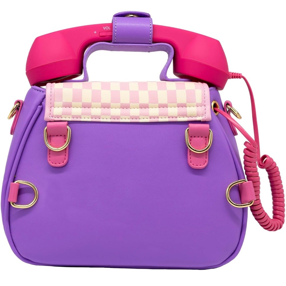 Chic Retro Phone Handbag in Pink and Purple - Picture 4 of 7